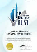 Business Trust Award 2019/2020 certificate