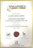 Singapore's Business Luminary certificate