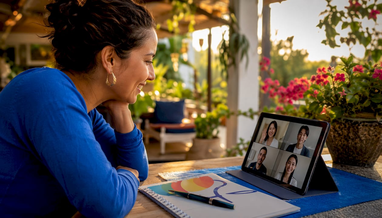 Online live Japanese class with adult learners