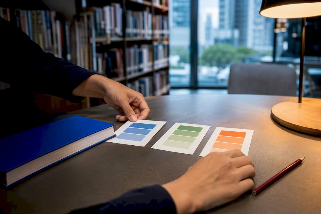 Study plans arranged beside Japanese exam workbook