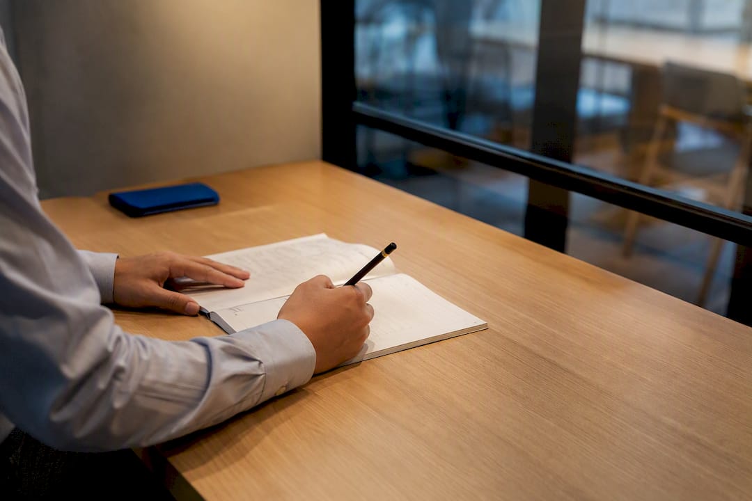 Adult learner completing Japanese placement test