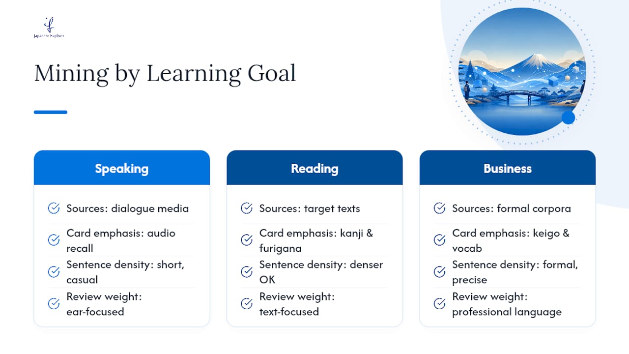 Should Your Mining Strategy Change Based on Your Goal? — overview diagram