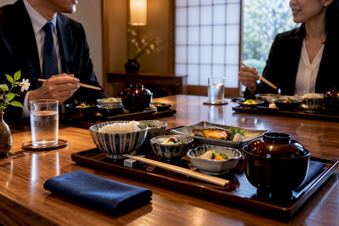 Japanese business lunch set in private room